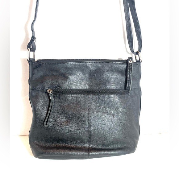 Great American Leather Works Black Leather Crossbody Bag Travel Vacation - Picture 4 of 12